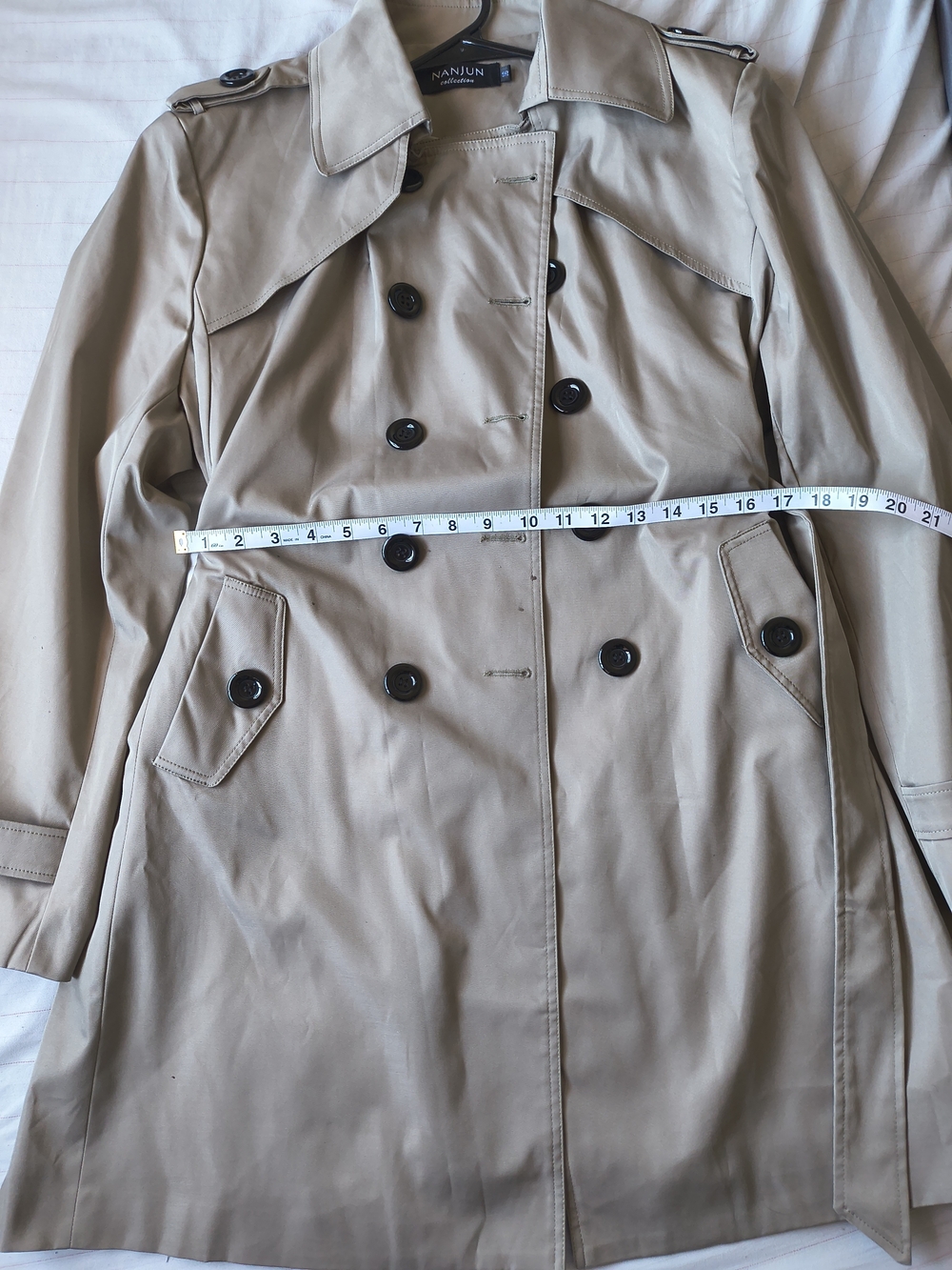 Classic Double-Breasted Taupe Trench Coat by Halogen - Picture 7 of 11